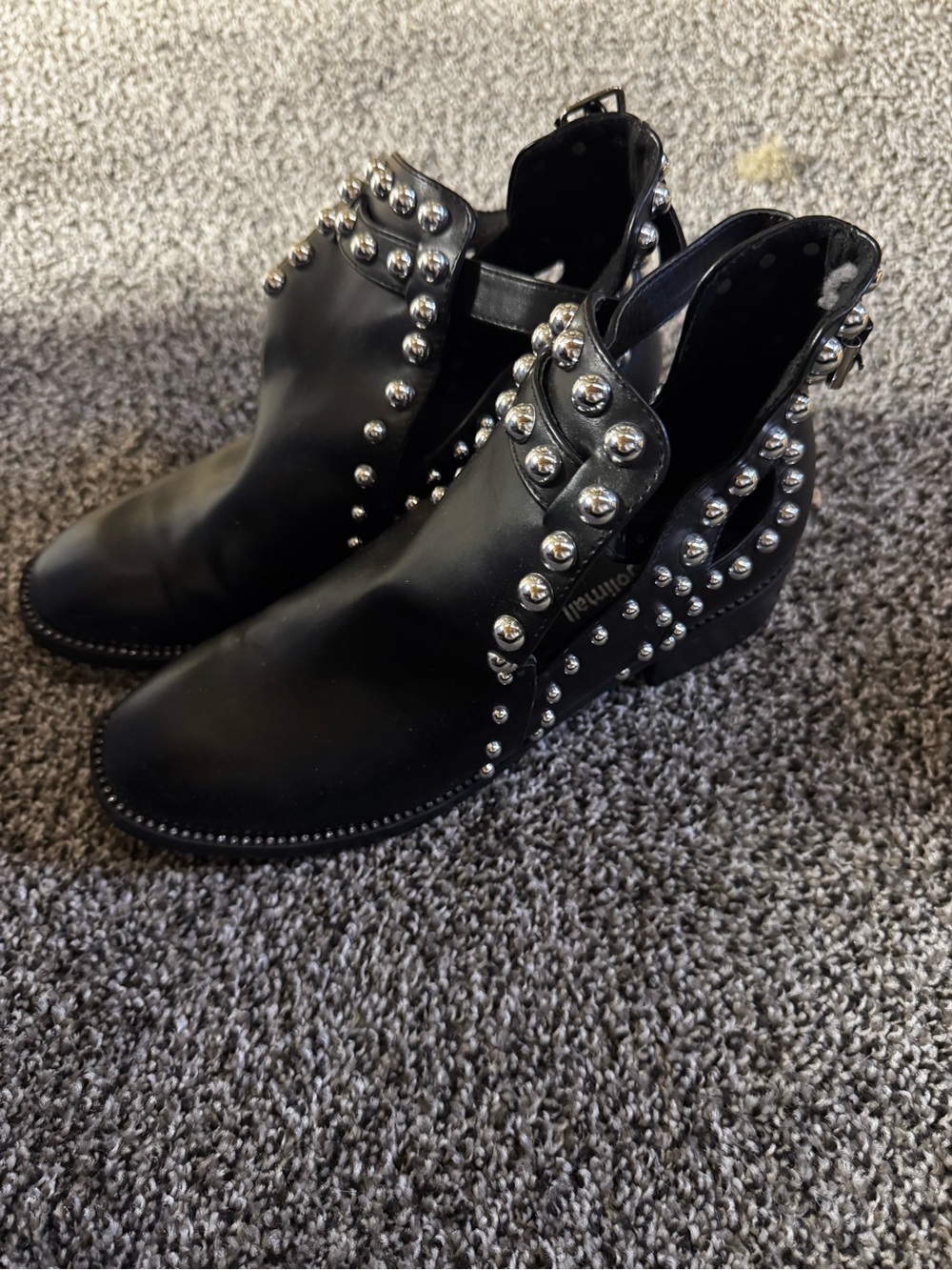Source Unknown Black Studded Ankle Boots for Women